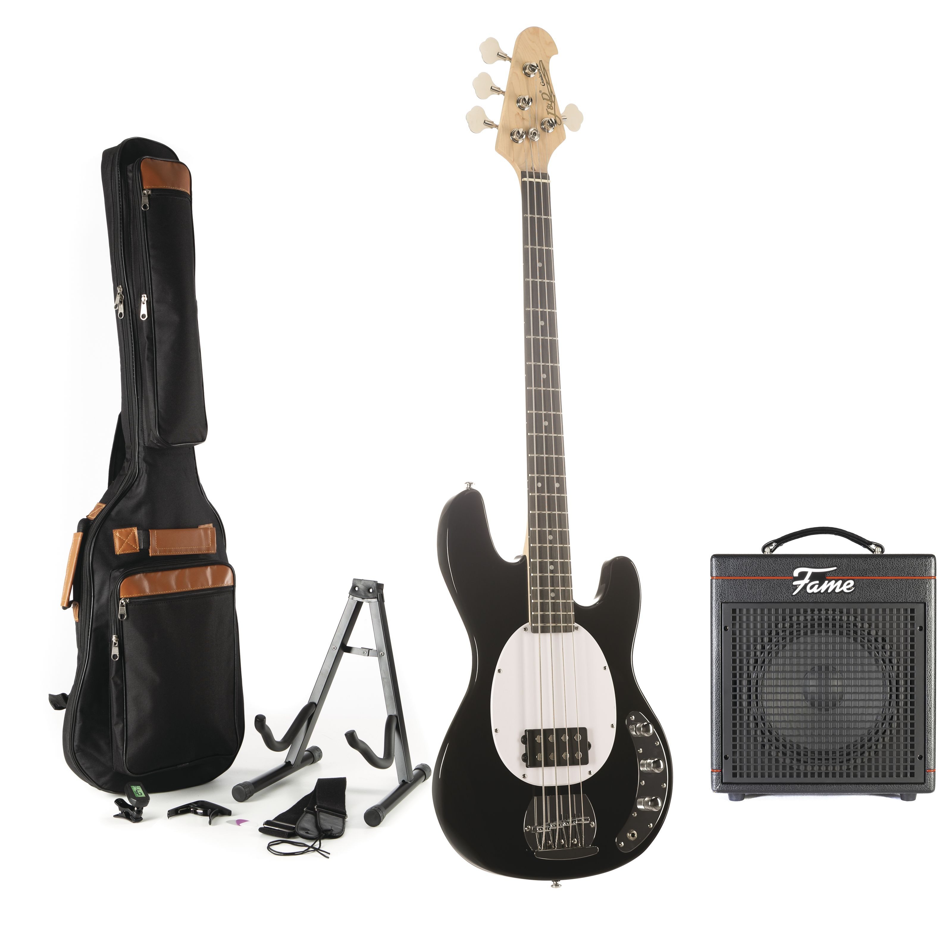J & D E-Bass, E-Bässe, Bass-Sets, PB II SB Sunburst + Gaia - Pack basse électrique-Set