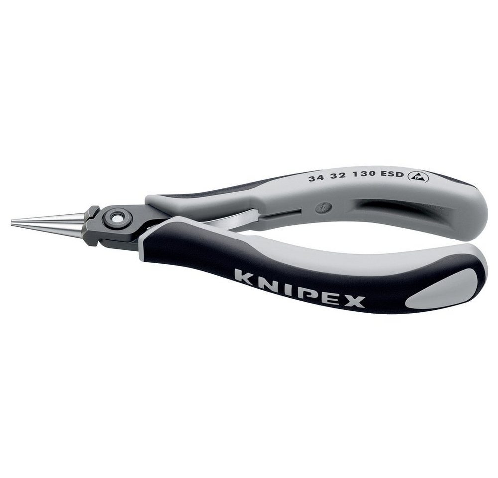 Thumbnail - Knipex Flachzange Knipex 34 32 130 ESD ESD Rundzange Gerade Chrom-Vanadium Kugellagersta