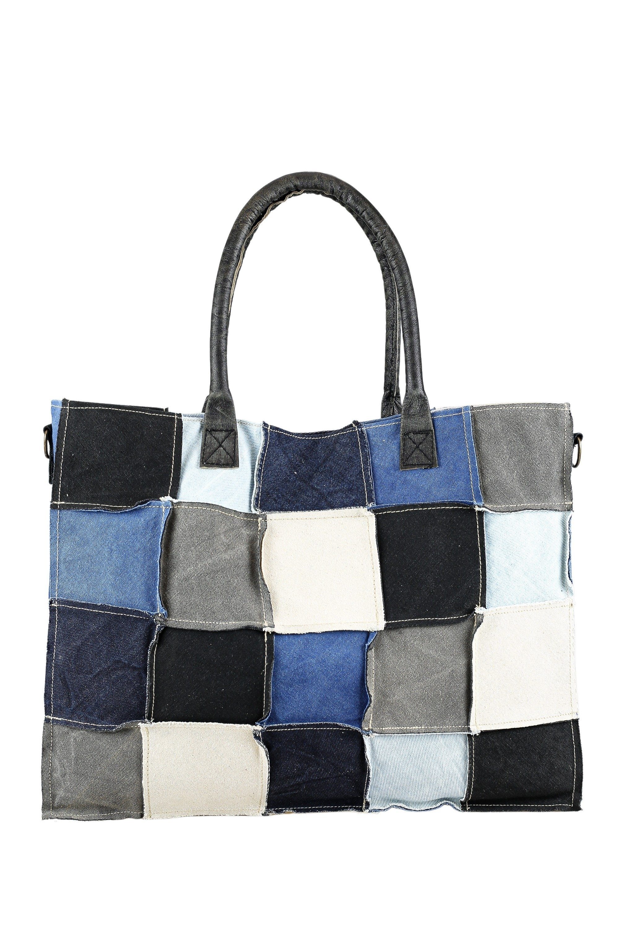 COLLEZIONE ALESSANDRO Schultertasche Patchwork Jeans, aus 45 Jeanspatches genäht