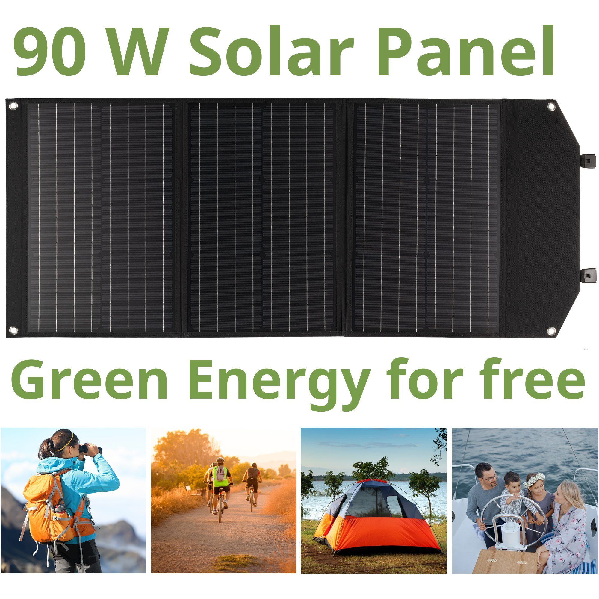 BRESSER BRESSER Mobiles Solar-Ladegerät 90 Watt mit USB- u. DC-Anschluss Powerstation – Bild 2 von 5