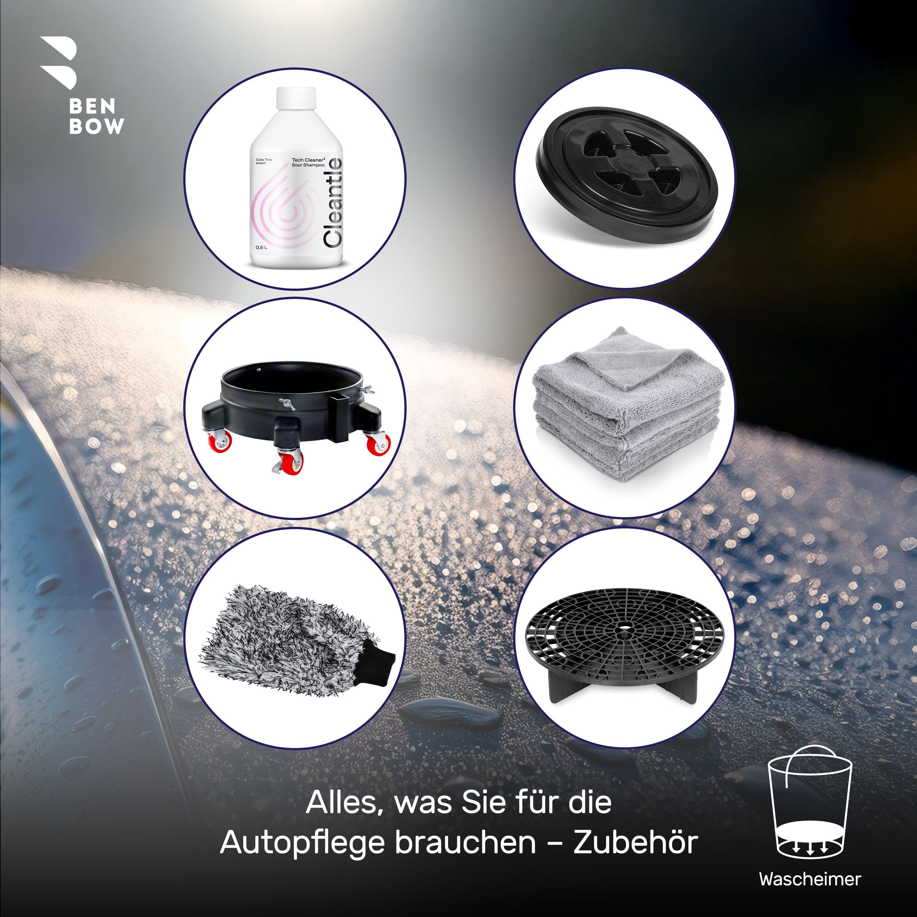 BENBOW Reinigungs-Set Eimer-Deckel Schwarz - Ideal für Wascheimer, professionelle Autowäsche, (1-teilig), Eimer-Deckel Schwarz - Ideal für Wascheimer, professionelle Autowäsche