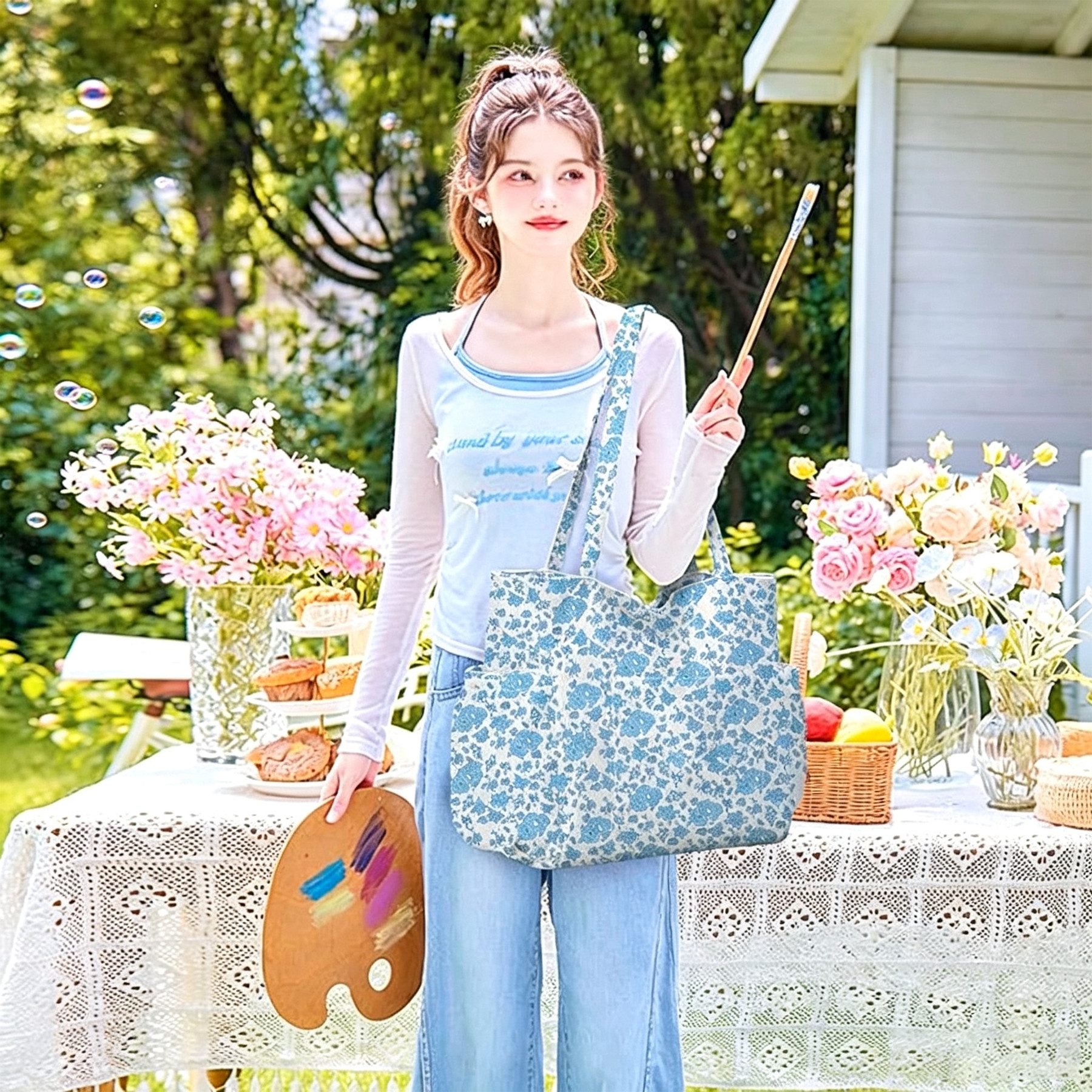 Mutig Umhängetasche Cordtasche Damen Groß Tote Bag Strandtasche mit Reißverschluss (Shopper Tasche Damen mit Fächern, Elegante Handtasche Umhängetasche Schultertasche), für Damen Arbeit Büro Reisen Einkaufen Schule