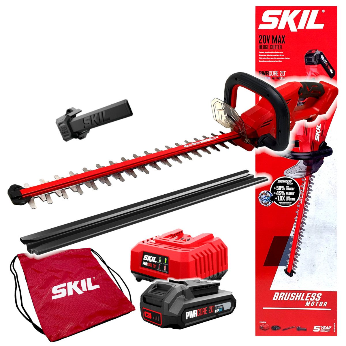 SKIL Akku-Heckenschere Akku Heckenschere Skil 20V 0438 AA 45cm (1x2,0Ah), (Akku Heckenschere Skil 20V 0438 AA 45cm (1x2,0Ah), Akku Heckenschere Skil 20V 0438 AA 45cm (1x2,0Ah)