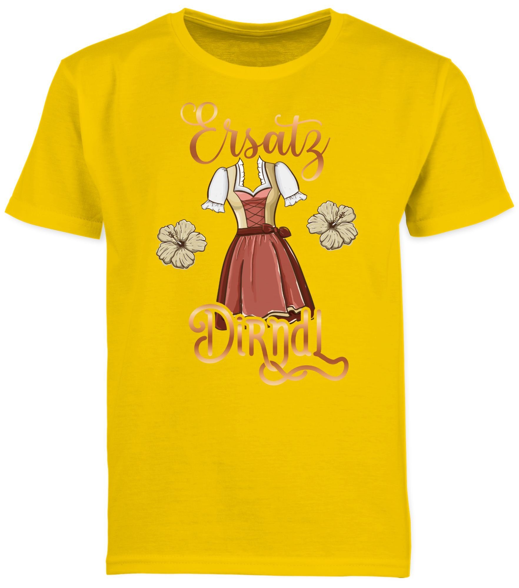 Shirtracer T-Shirt Dirndl Ersatz Tracht Mode für Oktoberfest Kinder Outfit 01 Gelb