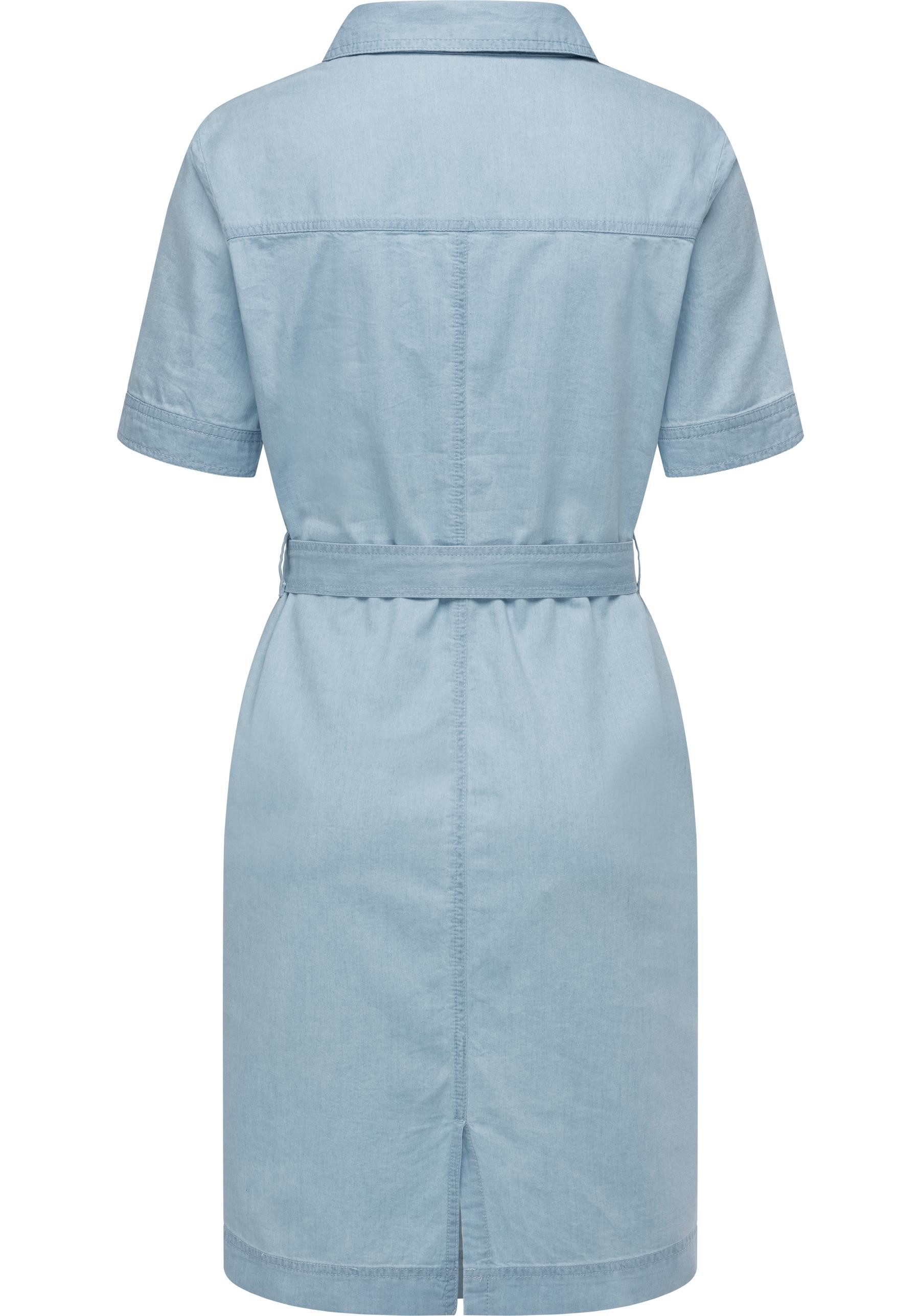 Ragwear Jeanskleid Rozyna Denim Midikleid in Denim-Optik mit Haifisch-Kragen