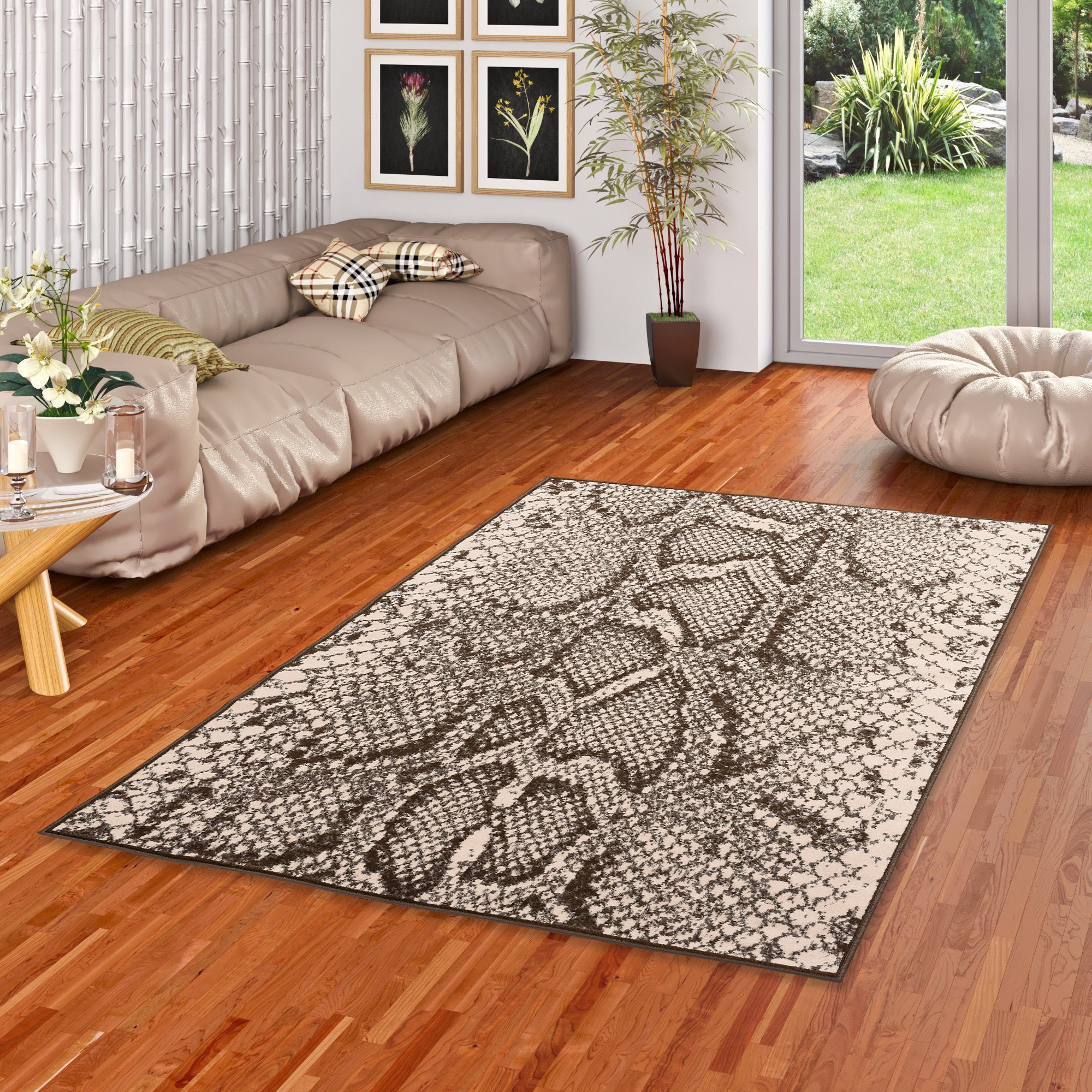 Pergamon Designteppich Designer Teppich Samba Schlangen Tiermuster, Rechteckig, Höhe: 13 mm