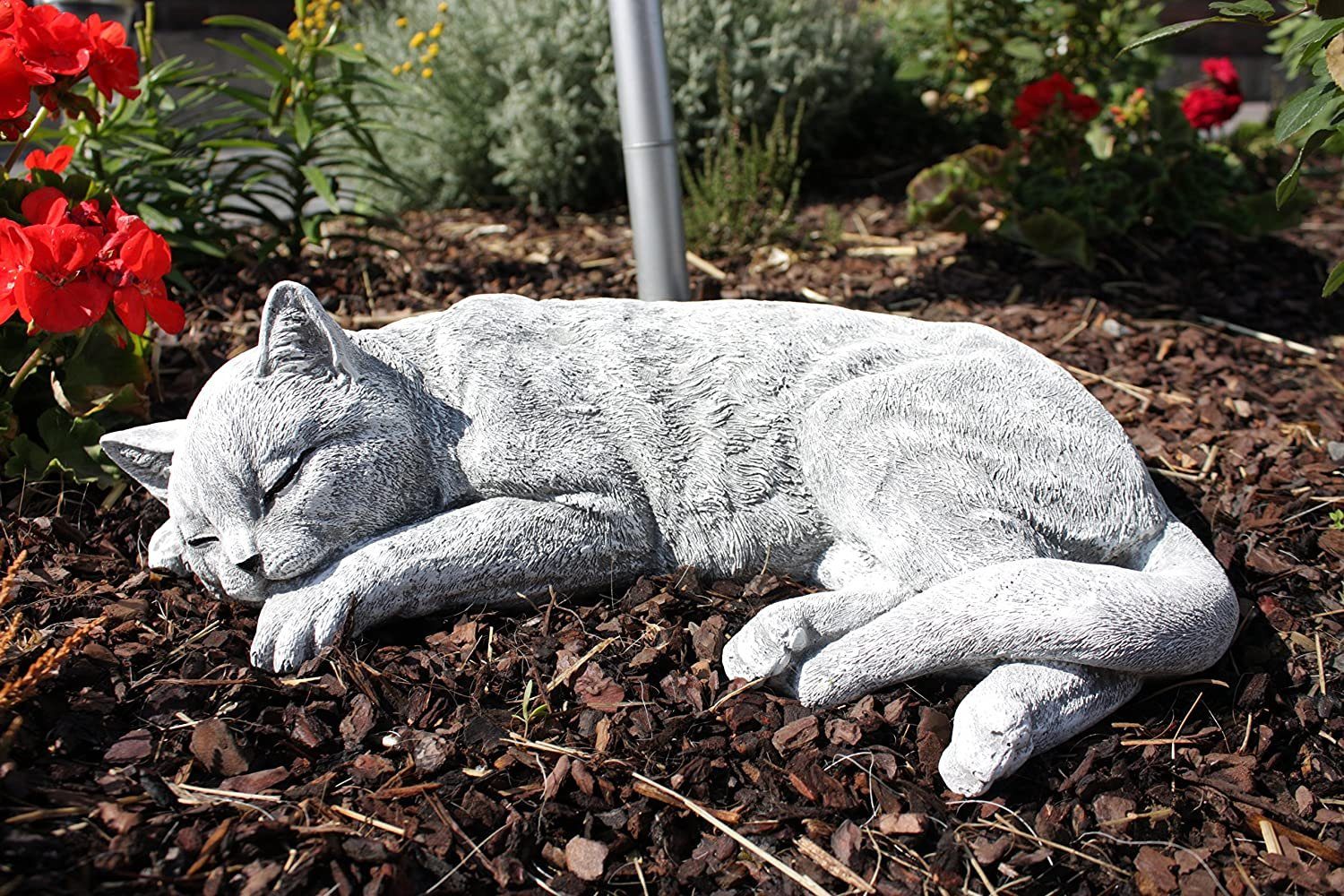 Stone and Stone Katze and Style Steinfigur große Gartenfigur schlafend Style