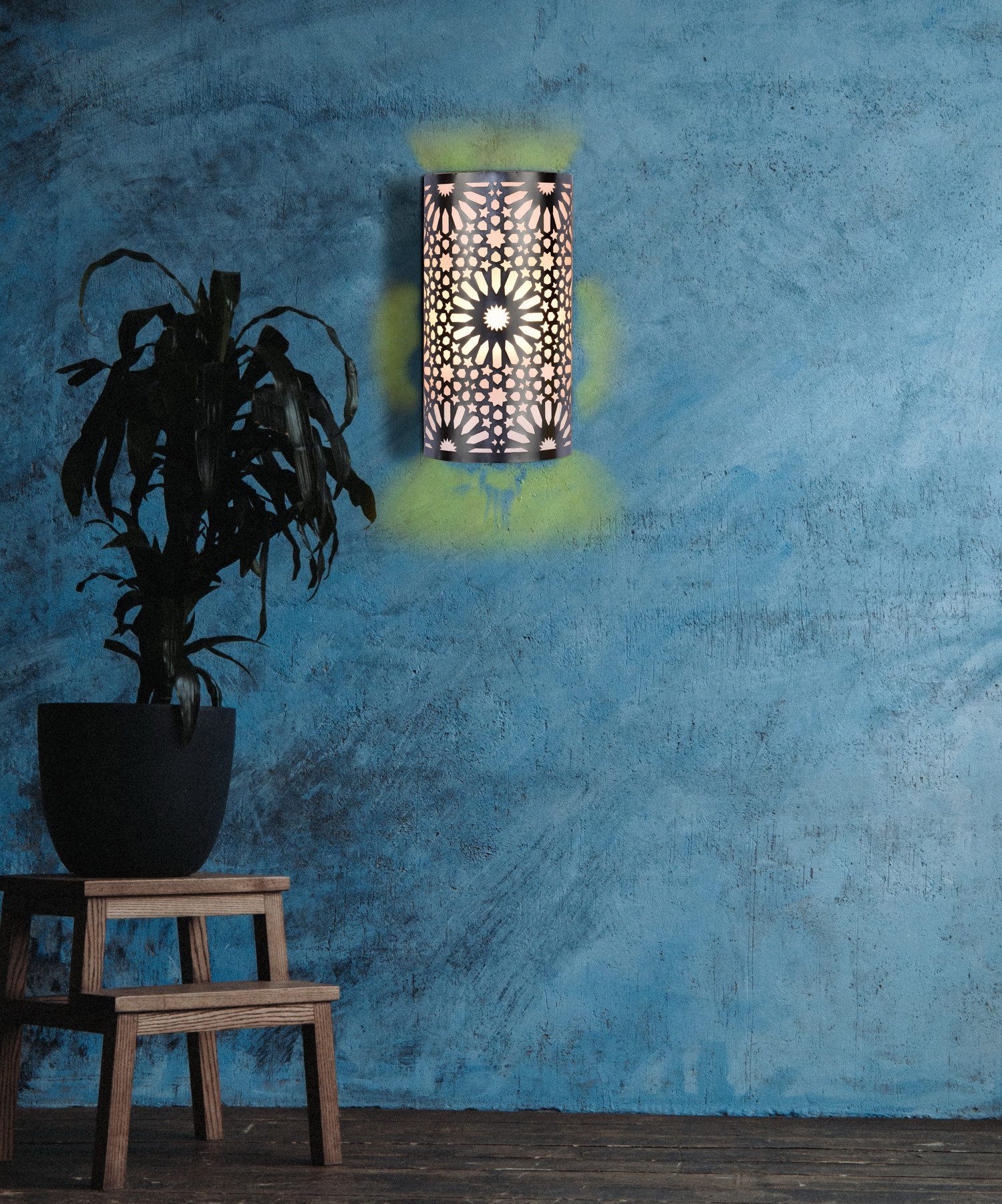 Marrakesch Orient & Mediterran Interior Wandleuchte Marokkanische Wandlampe Yazid aus Metall in Silber Boho 29 cm Deko, Handarbeit