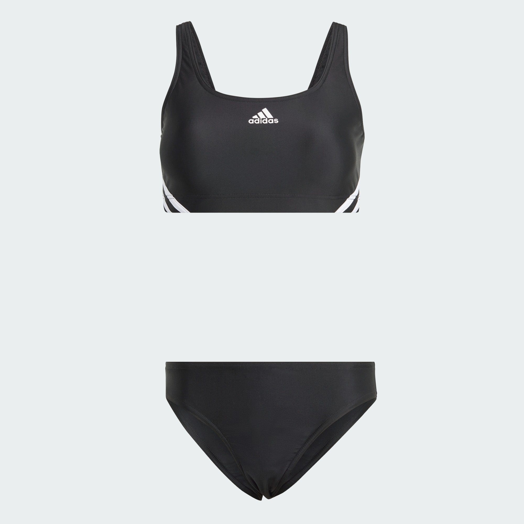 adidas Sportswear BIKINI Black Bustier-Bikini 3-STREIFEN / White