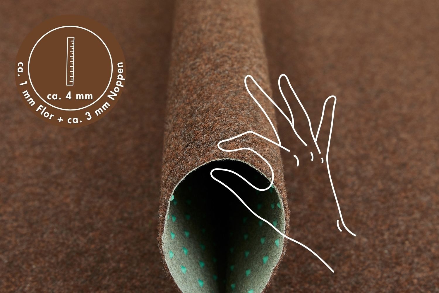 misento Kunstrasen Easy, rechteckig, Höhe: 4 mm, Rasenteppich für Balkon und Terrasse mit Drainage-Noppen