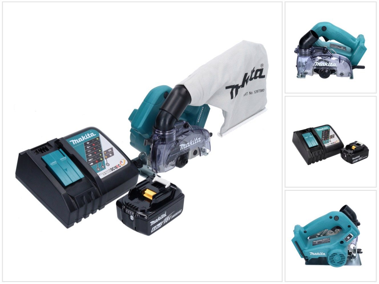 Makita Akku-Trennschleifer DCC 500 RG1 Akku Diamantschneider 18 V 125 mm Brushless + 1x Akku 6,0