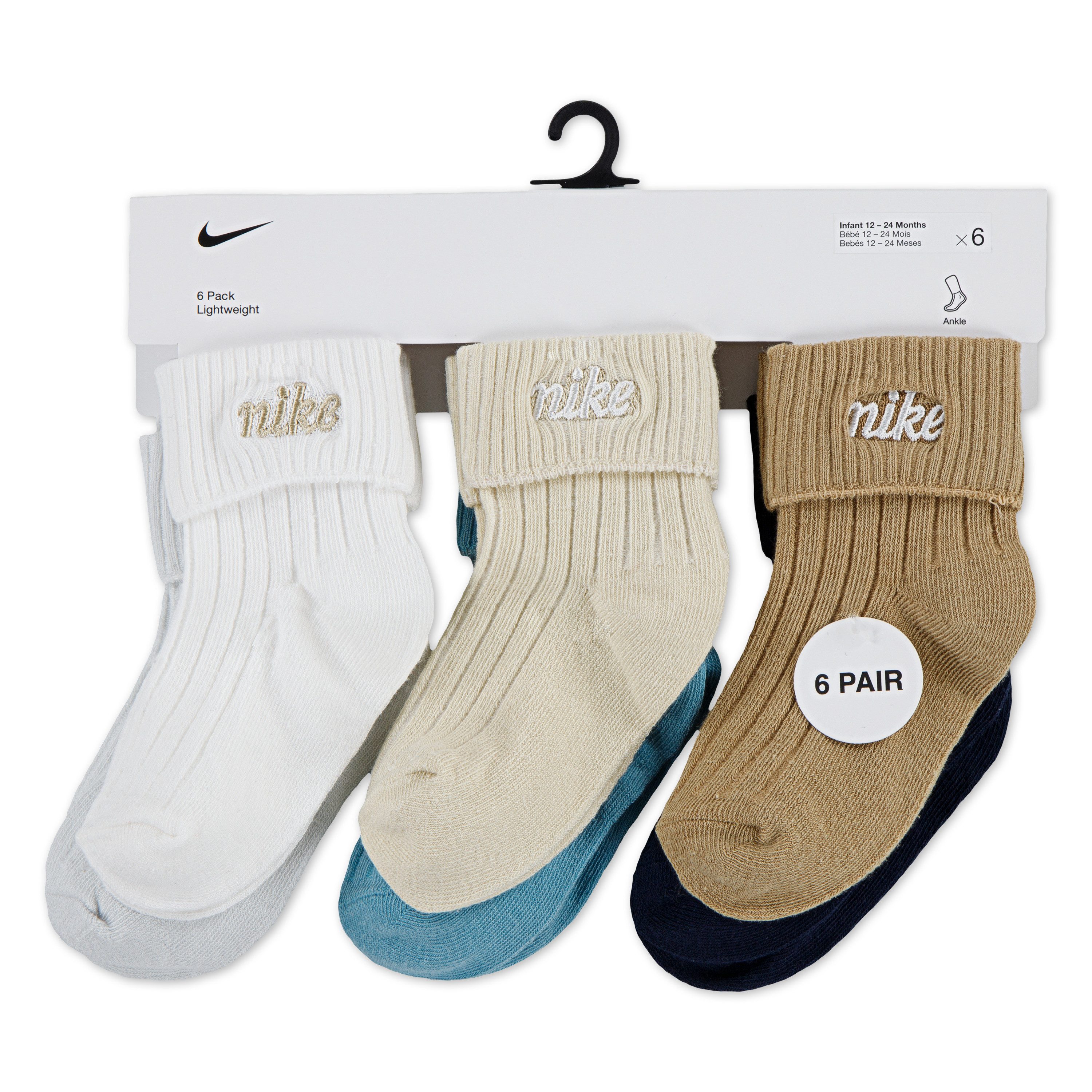 Nike Sportswear Socken NHN 6PK RIB TURNCUFF INF SOCK für Kinder (6-Paar) für Kinder, 6er-Pack, mit geripptem Bund