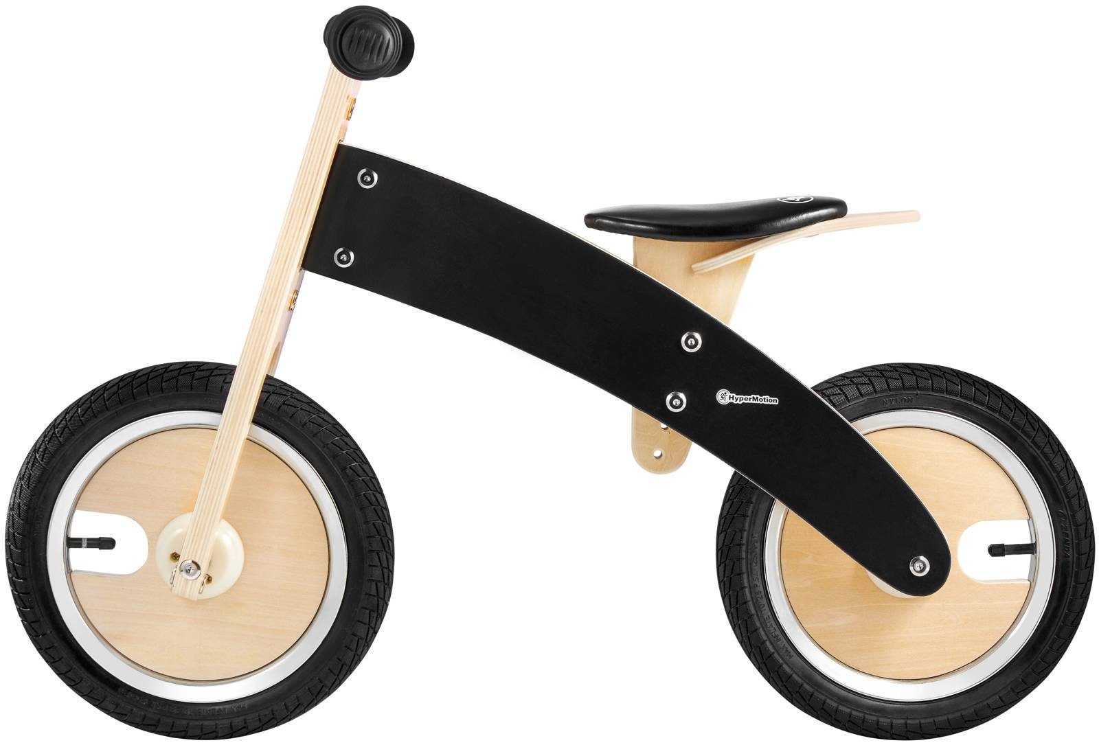 Holzlaufrad Räder, HyperMotion Schwarz JAMES, aufblasbare Laufrad