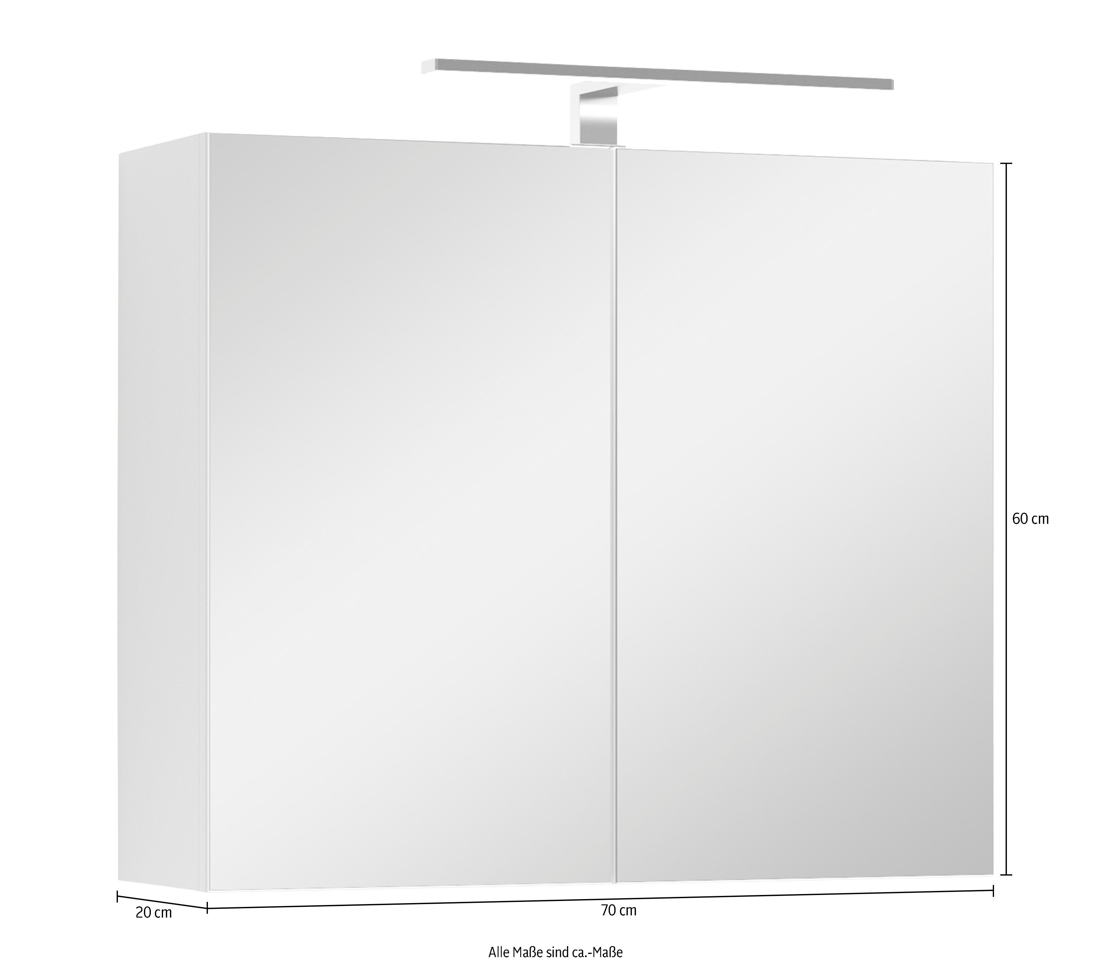 byLIVING Spiegelschrank Serie Spree, in vielen Breiten erhältlich Soft-Close, LED Beleuchtung mit Schalter- und Steckdosenbox – Bild 5 von 5