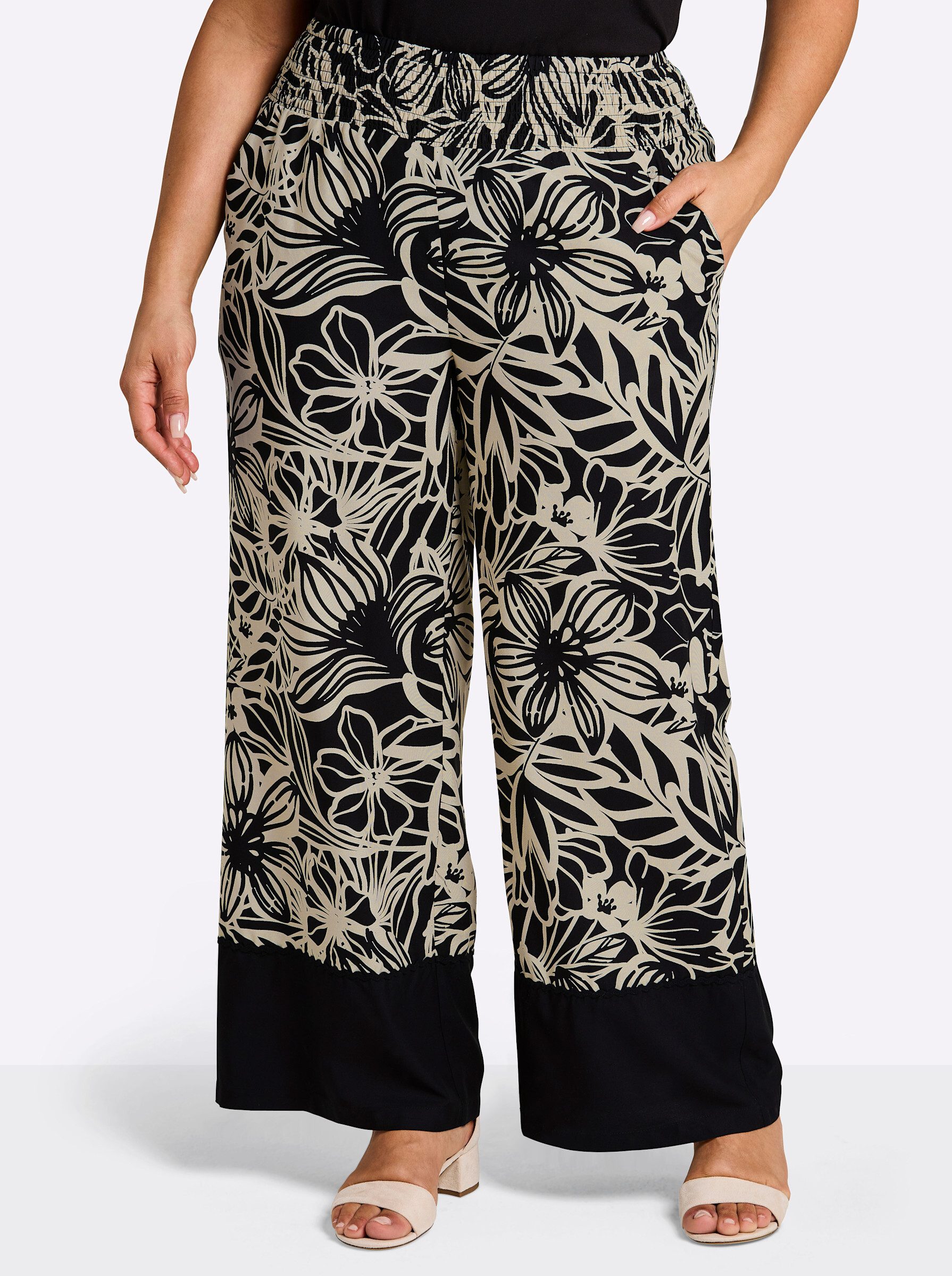 Sheego Strandkleid Web-Hose erhöht