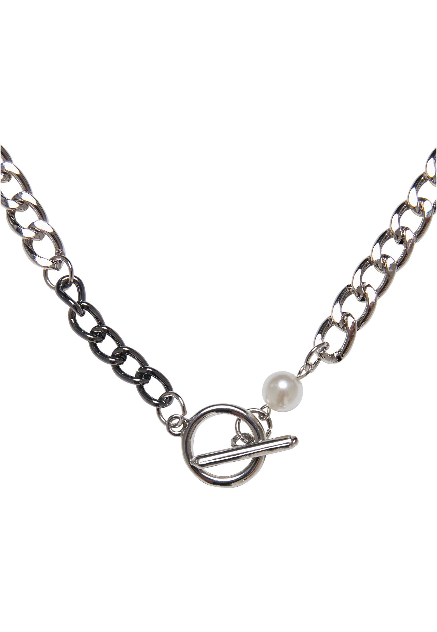 URBAN CLASSICS hohe Necklace (1-tlg), Verarbeitung Fastener Schmuckset Qualitativ Accessoires Pearl