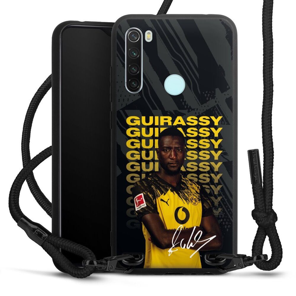 DeinDesign Handyhülle Borussia Dortmund Serhou Guirassy BVB Serhou Guirassy 25/26, Xiaomi Redmi Note 8 Premium Handykette Hülle mit Band Cover mit Kette
