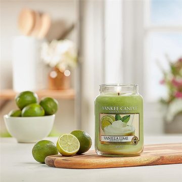 Yankee Candle Duftkerze Vanilla Lime, im Glas, 623 g, Aromen von Vanille, Rohrzucker und Limette