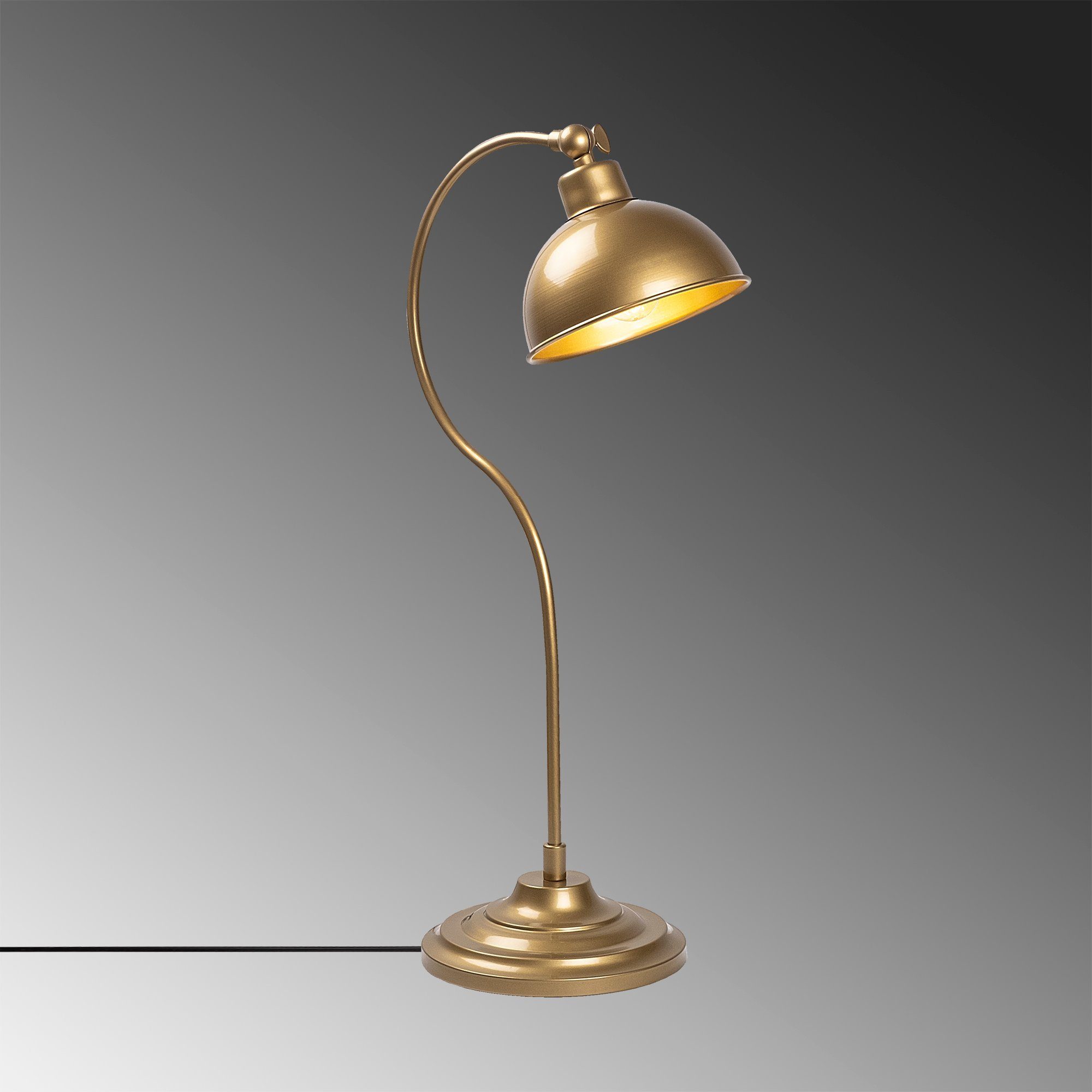 Opviq Schreibtischlampe Konika FLG, Gold, 19 Metallkörper x x 29 cm, 58