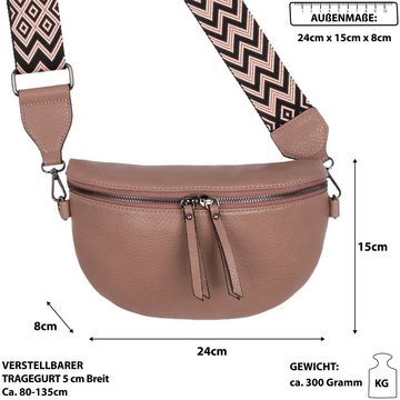 EAAKIE Gürteltasche Bauchtasche Umhängetasche Crossbody-Bag Hüfttasche Kunstleder Italy-De, als Schultertasche, CrossOver, Umhängetasche tragbar