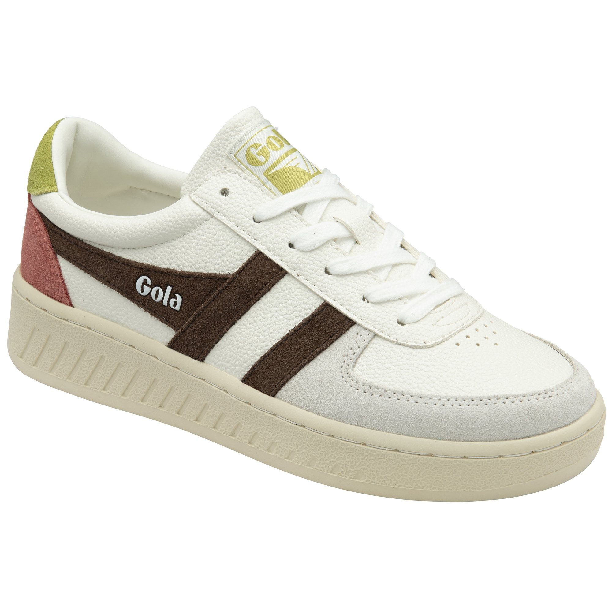 Gola Grandslam Trident weiss/dunkelbraun/moosgrün Damen Sneaker