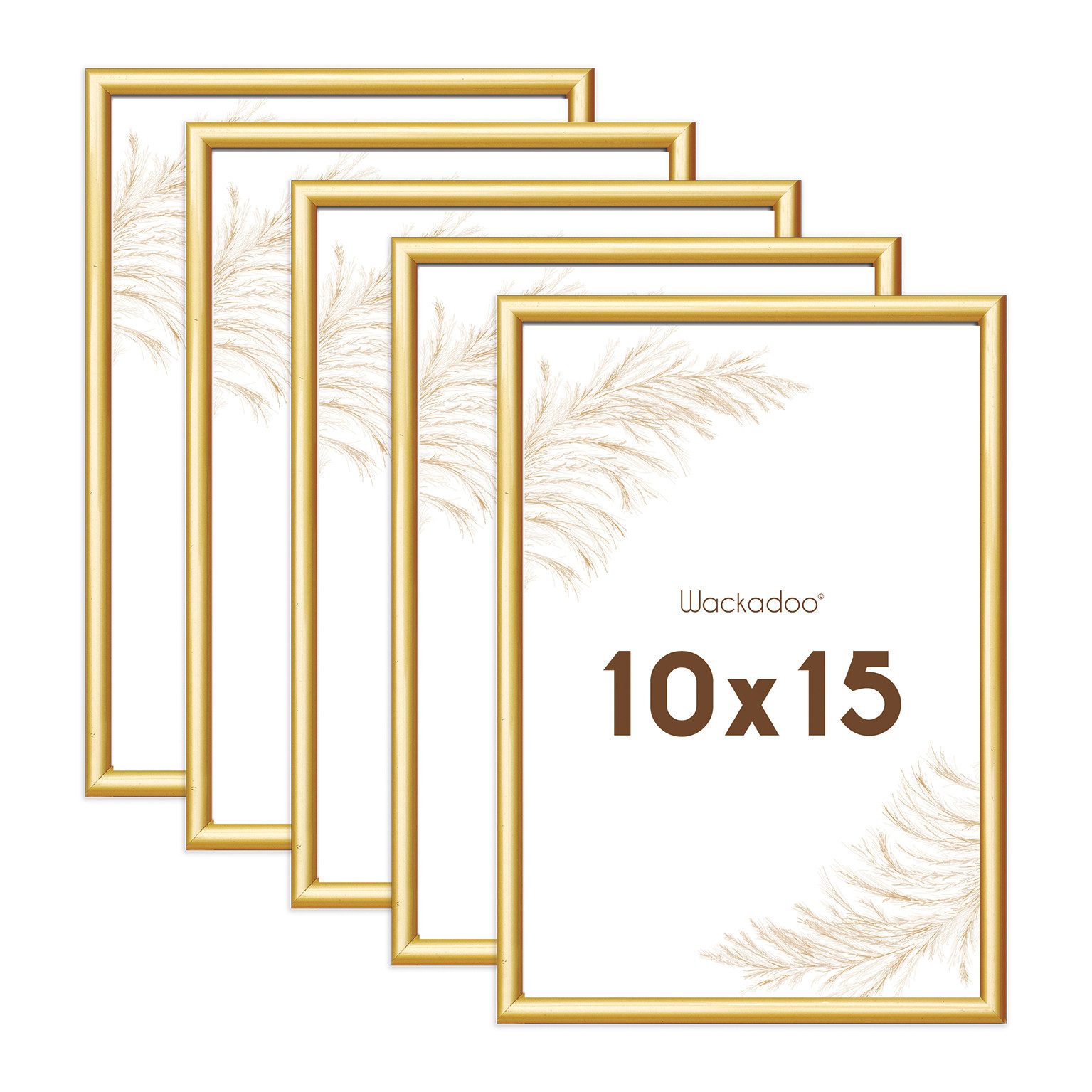 Wackadoo Living Рамки-Set Рамки mit Glasscheibe für Einzelbilder diverse Formate & Farben, (in Weiß, Schwarz, Silber oder Gold, moderner Kunststoffrahmen, 5 St), Fotowand, Puzzlerahmen, Dekoration, Poster, Collage für Fotos & Bilder