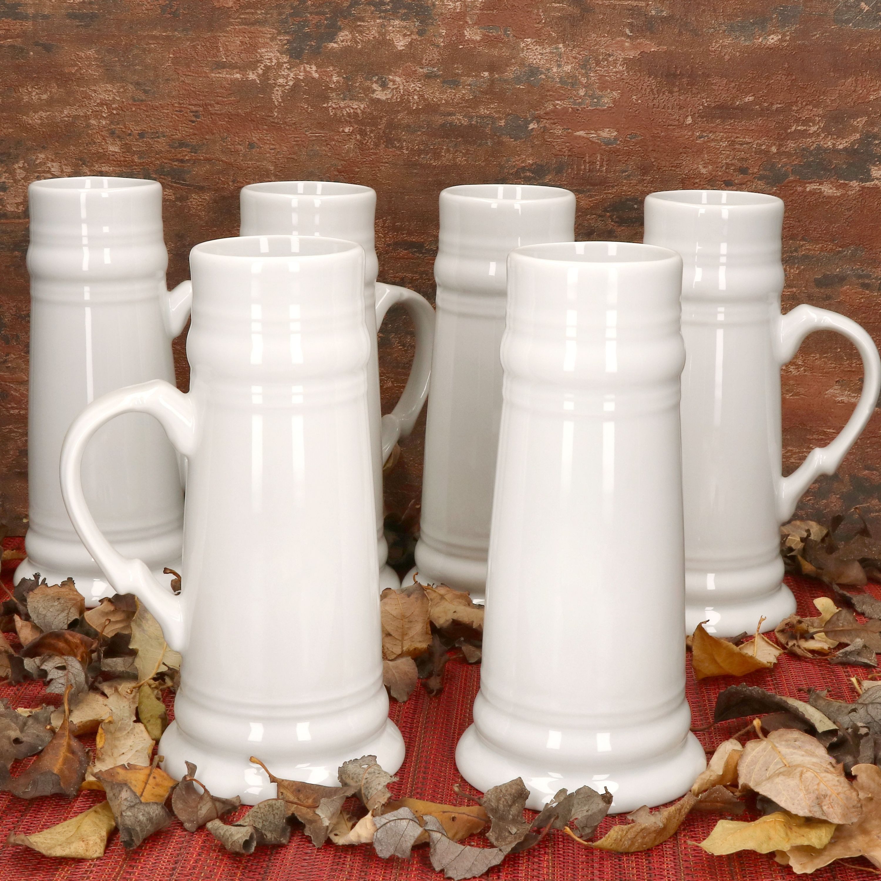 MamboCat Bierglas 6er Set Fürsten-Krug mit Henkel 0,5L 6 Personen weiß Bierkrug