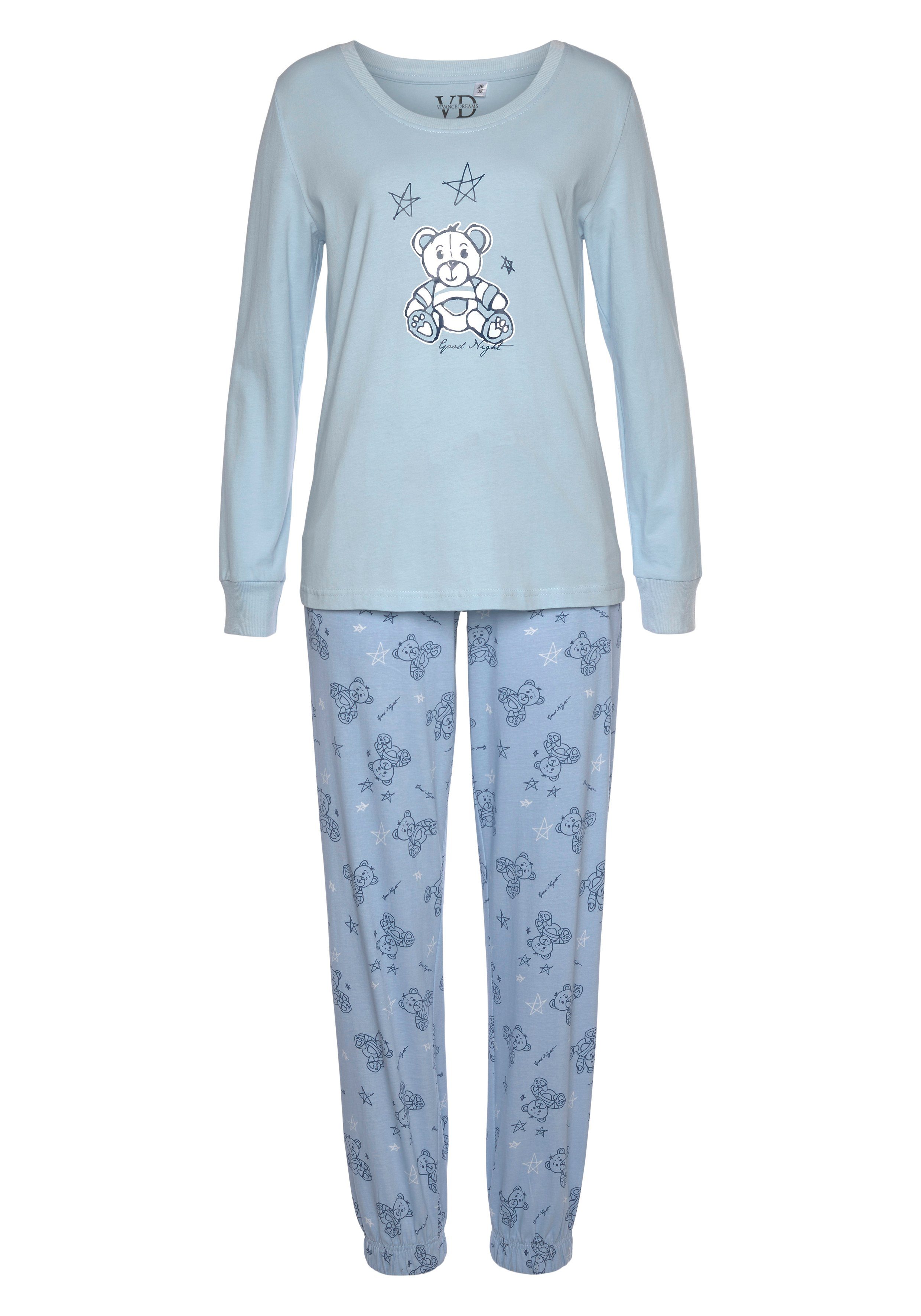 Vivance Dreams Pyjama (2 tlg) mit süßem Bärchendruck günstig online kaufen