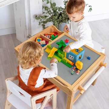 KOMFOTTEU Kindertisch Aktivitätstisch, mit umkehrbarer Tischplatte