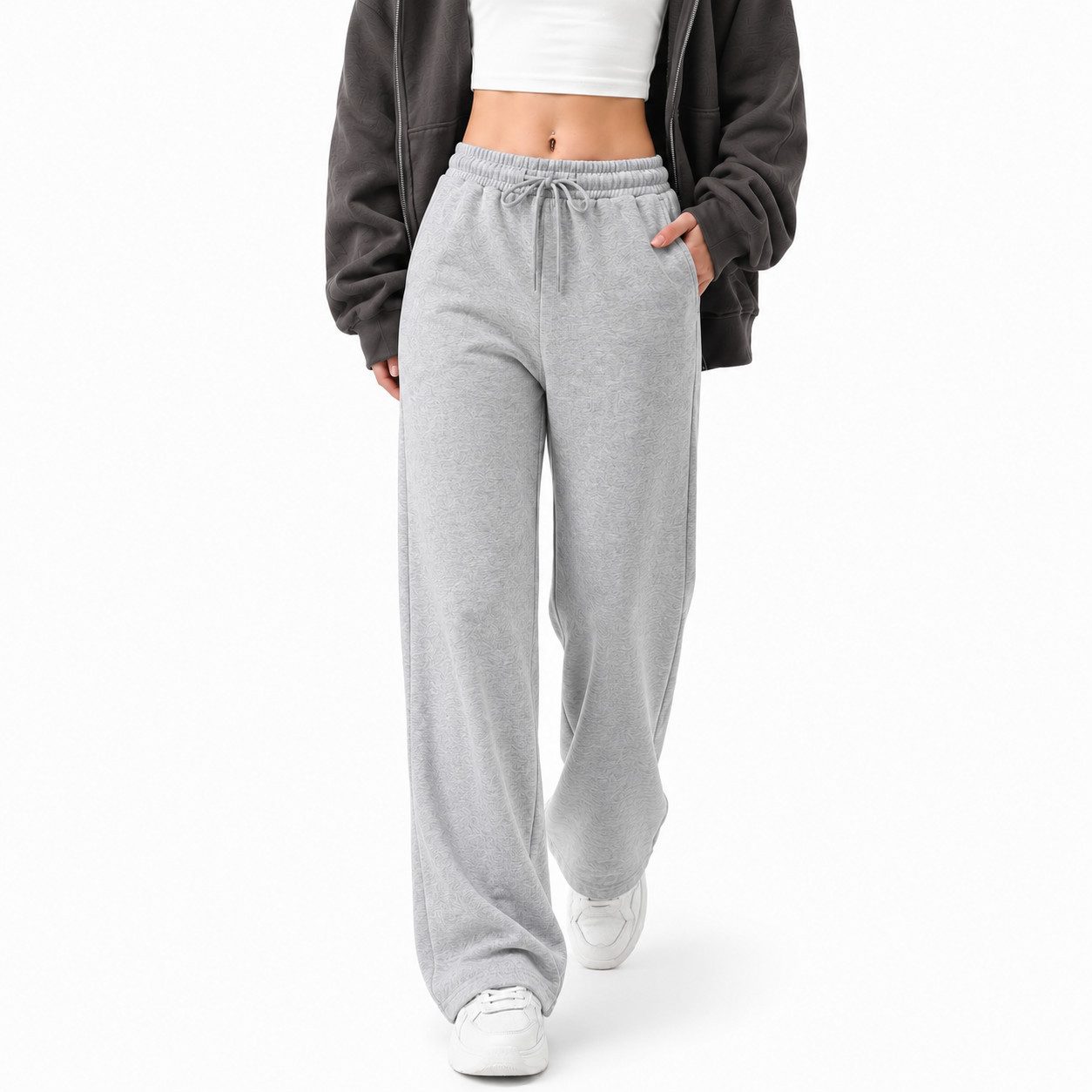 S&S Jogginghose Damen Sweathose Baumwolle Freizeit Sommer Hosen (Packung, 1-tlg., jogginghose für damen) mit High Waist & modernem Wide Leg Schnitt