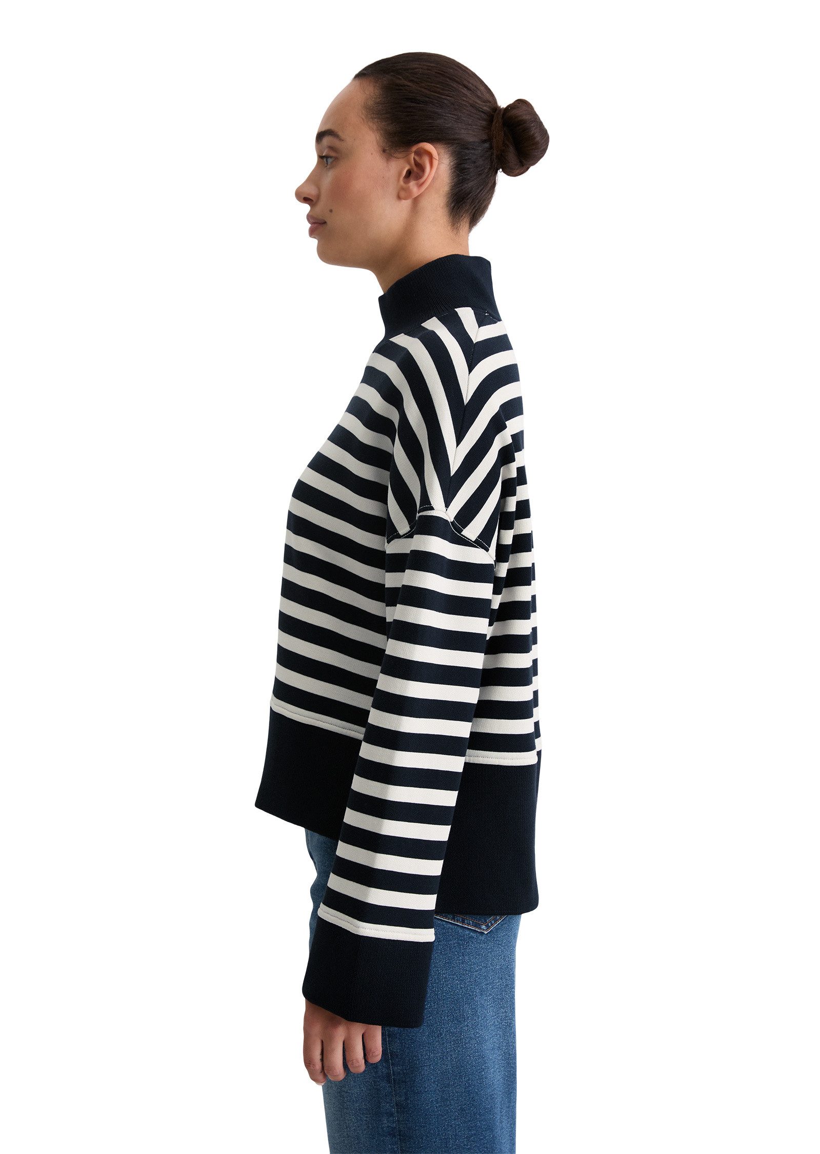 Marc O'Polo Sweatshirt mit breitem Rippstrick-Bund
