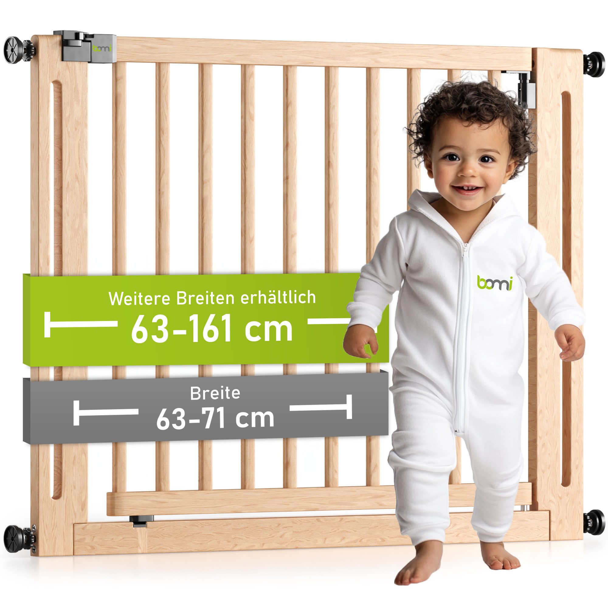 BOMI Türschutzgitter Treppenschutzgitter ohne Bohren, Babygitter aus Holz, günstig online kaufen