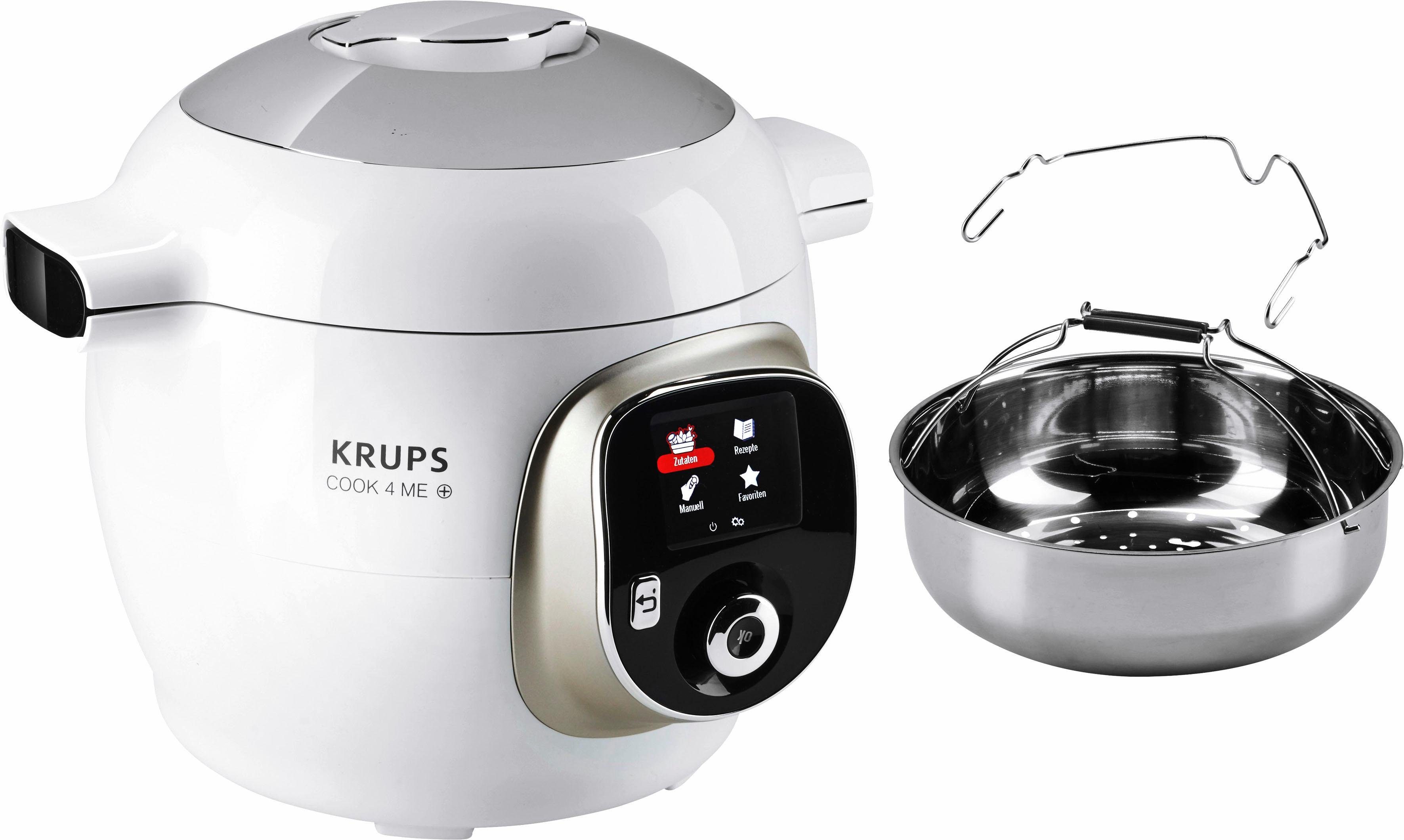 Krups Küchenmaschine CZ7101 Cook4Me - Küchenmaschine - weiß, Einfaches +  sicheres Kochen: Schritt-für-Schritt Anleitungen, auch für Brot | Küchenmaschinen