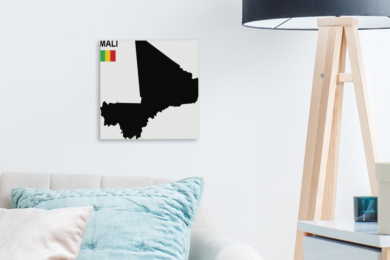 Leinwand OneMillionCanvasses® Mali, Bilder Wohnzimmer Illustration von für (1 Schwarze Schlafzimmer St), Leinwandbild