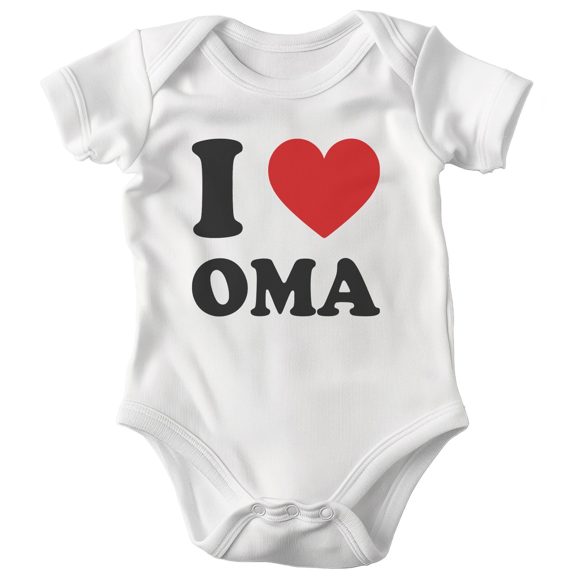 22Feels Kurzarmbody Bio Unisex Babybody Weiß I Love Oma Geschenk Geburt Babyparty von Oma BIO-Baumwolle - In Deutschland Bedruckt - Niedlicher Print
