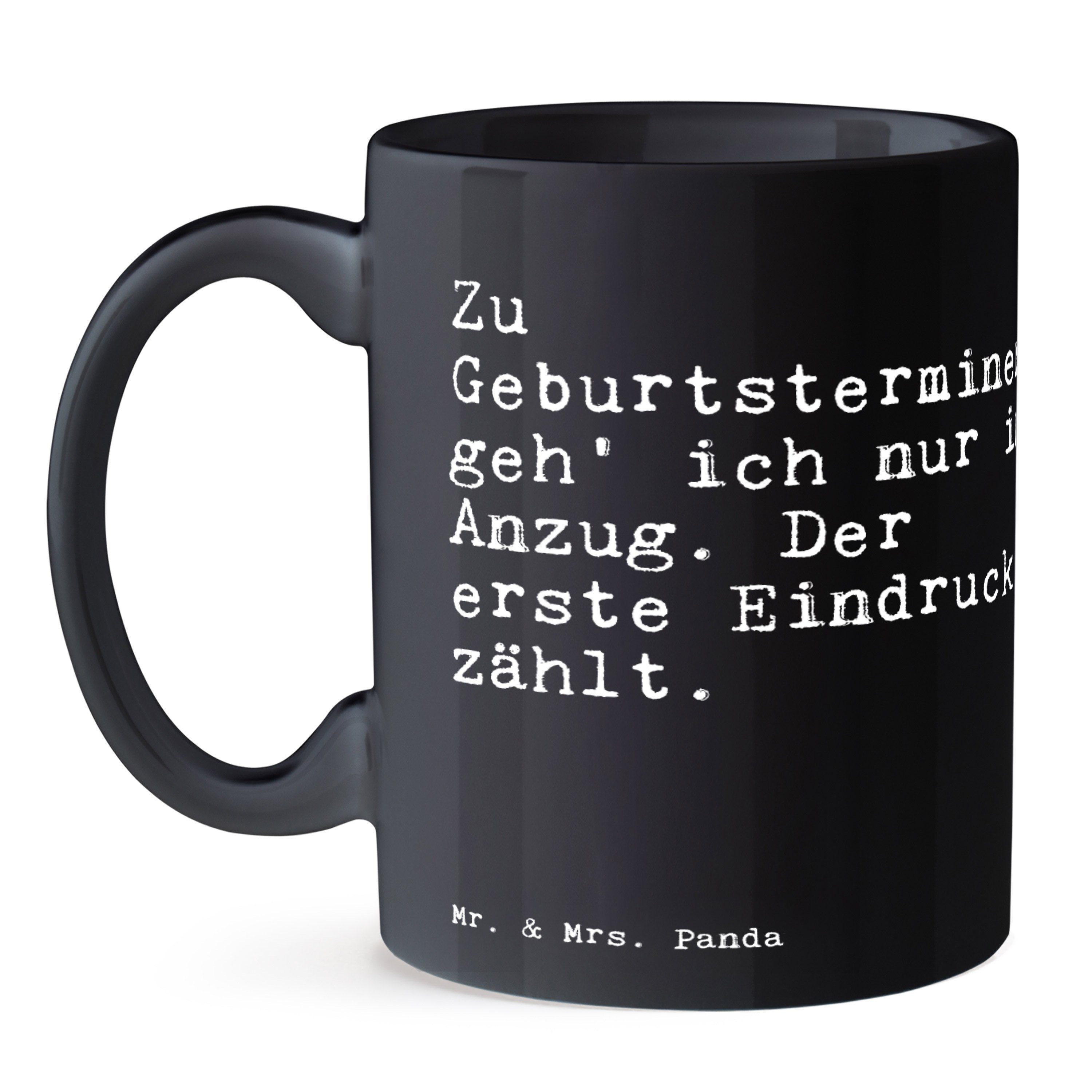 Tasse Geschenk, ich... Schwarz - Geburtsterminen - & Mrs. Mama, Krankenhau, Keramik Mr. geh' Panda Zu Schwarz