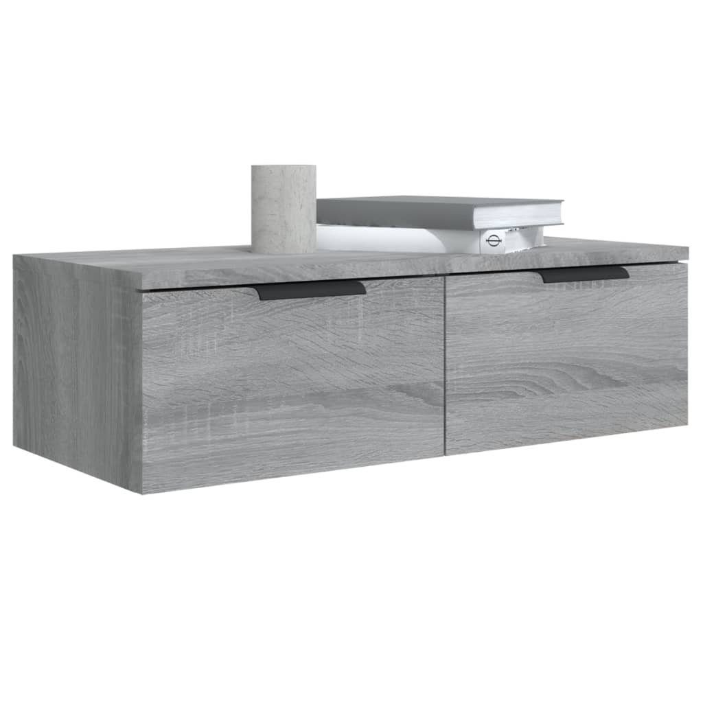 Regal 68x30x20 cm Wandschrank Sonoma 1-tlg. Holzwerkstoff, Grau vidaXL