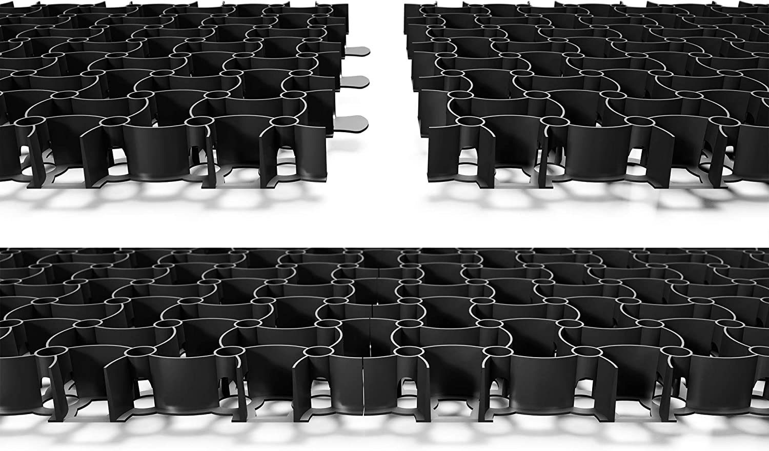 BigDean Rasengitter 20x Paddockplatte SCHWARZ 50x50cm Reitplatzmatten Rasenmatten Rasenwab, 50x50 cm, Set, 20-St., Rasengitter, UV-Beständig, Leichtverlegbar, Belastbar, Erosionsschutz