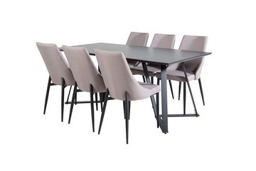 ebuy24 Essgruppe MarinaBLBL Essgruppe Esstisch schwarz und 6 Leone, (7-tlg)