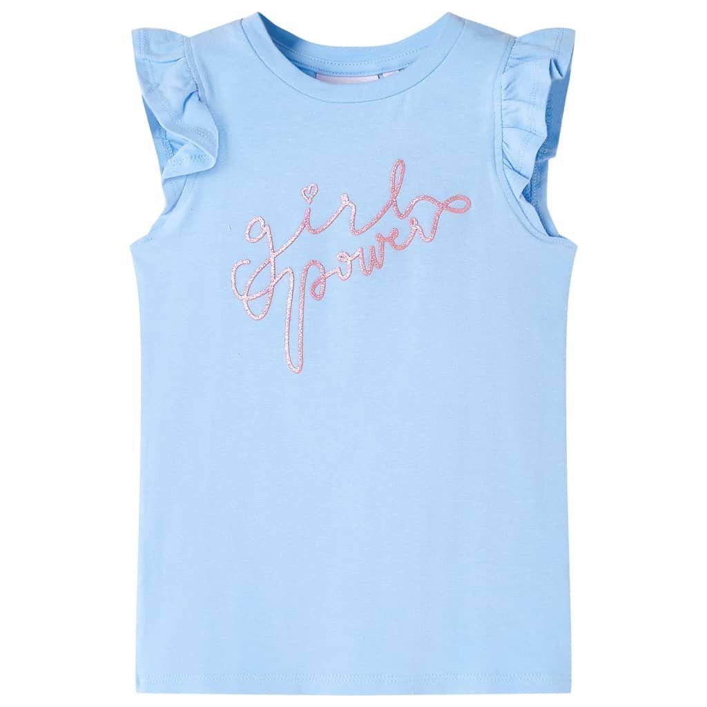 T-Shirt Kinder-T-Shirt mit Rüschenärmeln Hellblau 104