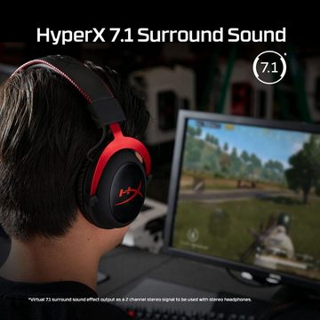 HyperX Gaming-Headset (Firmware aktualisieren (Update firmware), Bluetooth, Gaming-Kopfhörer Rot Verbessertes Klangerlebnis durch Firmware-Update)