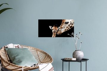 MuchoWow Wandsticker Giraffe - Tiere - Schwarz - Porträt - Tiere (1 St), Wandaufkleber, Repositionierbar, Wandtattoo, Selbstklebend, Sticker