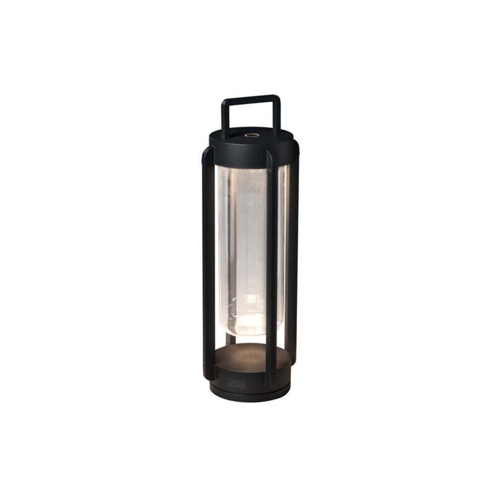 KONSTSMIDE LED Laterne Aluminium, schwarz, neutralweiß, 10lm, 150x150mm, wassergeschützt mit USB, neutralweiß, warmweiß