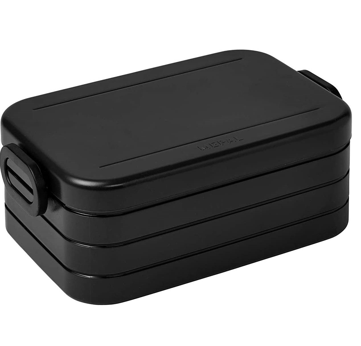 Mepal Lunchbox Bento-Lunchbox mit Fächern, 25 cm, Black Edition für unterwegs, Praktische Brotdose für Schule, Büro oder Ausflüge