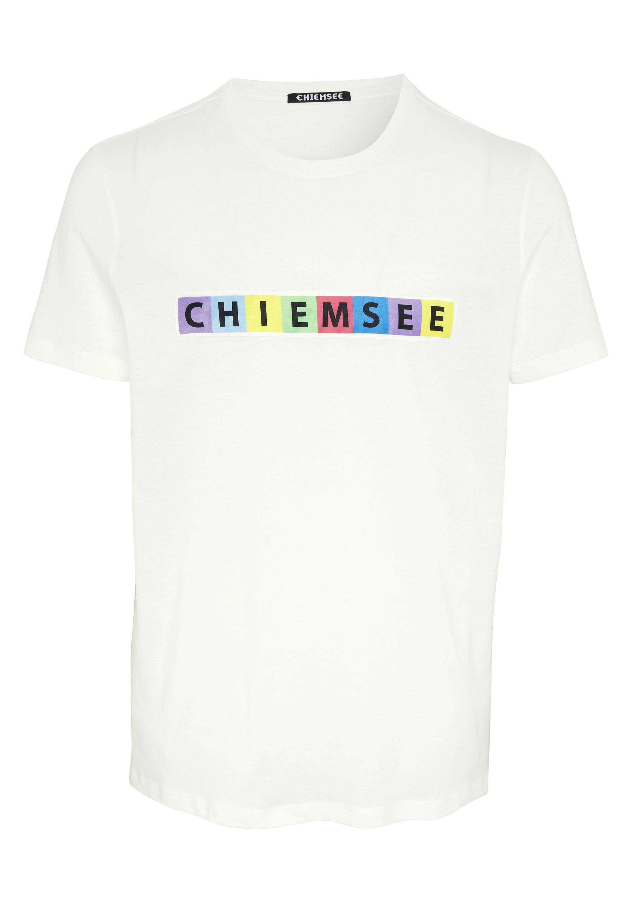 Chiemsee Print-Shirt T-Shirt mit Multicolour-Logo Star White
