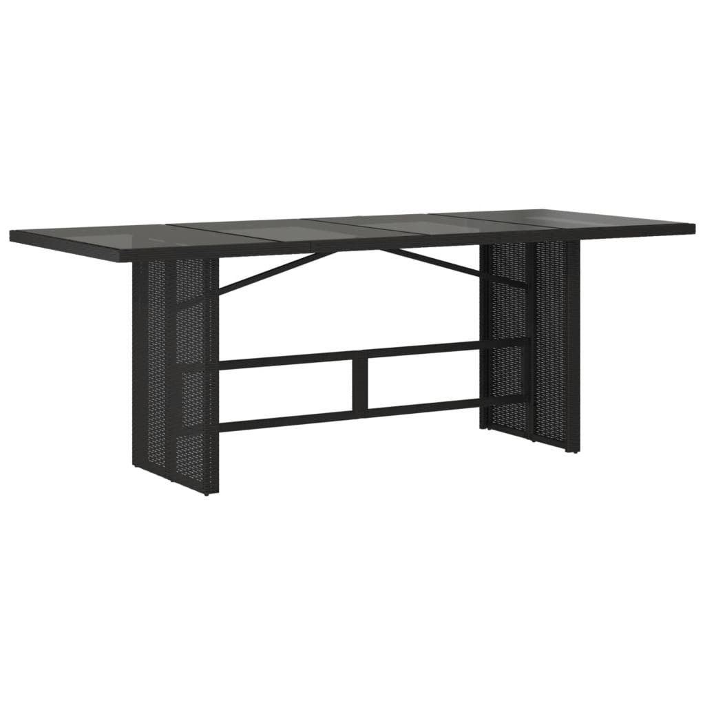 vidaXL Gartentisch Gartentisch mit Glasplatte Schwarz günstig online kaufen