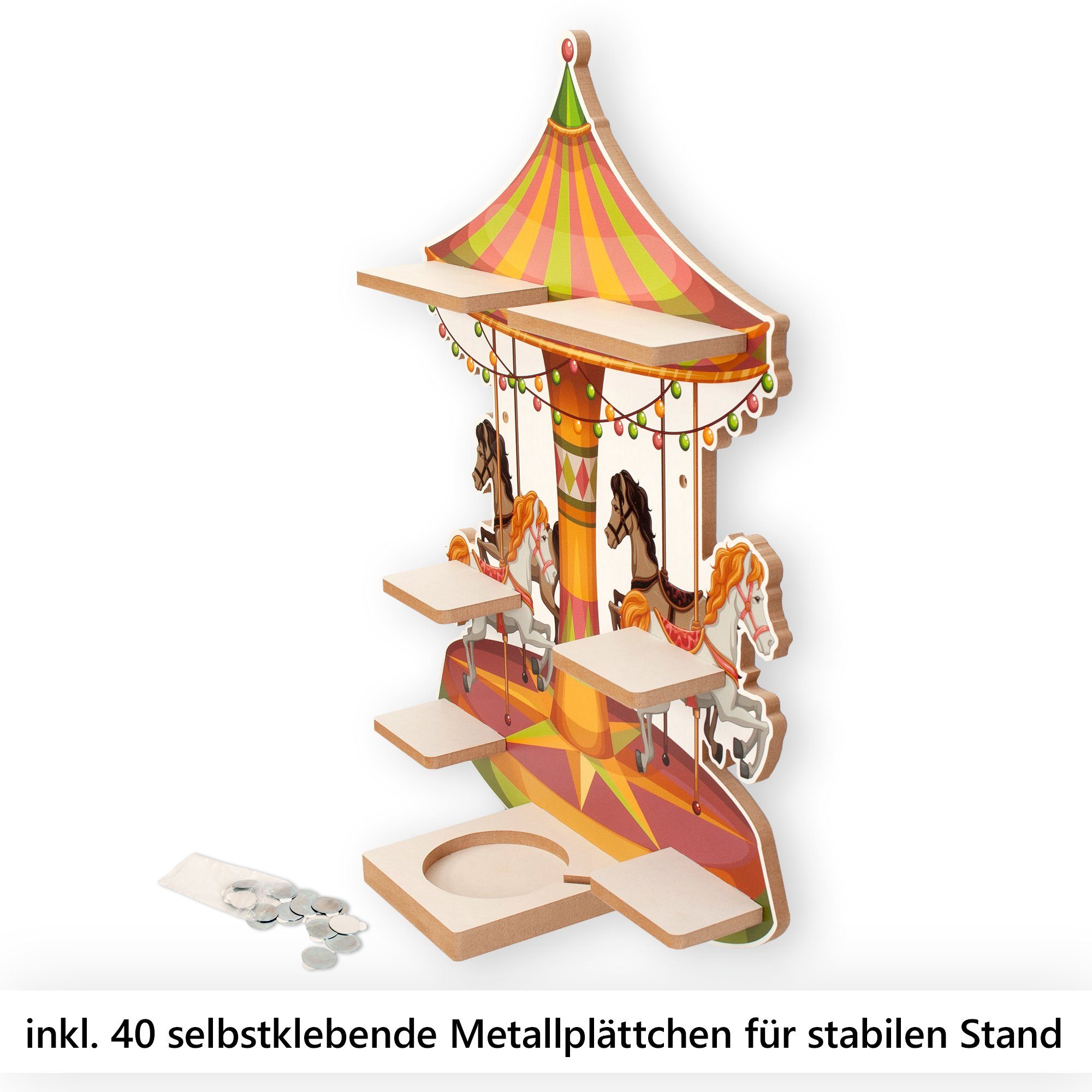 Kreative Feder Metallplättchen Kinderregal TONIE-BOX MUSIKBOX-REGAL inkl. 40 TONIES für und Karussell