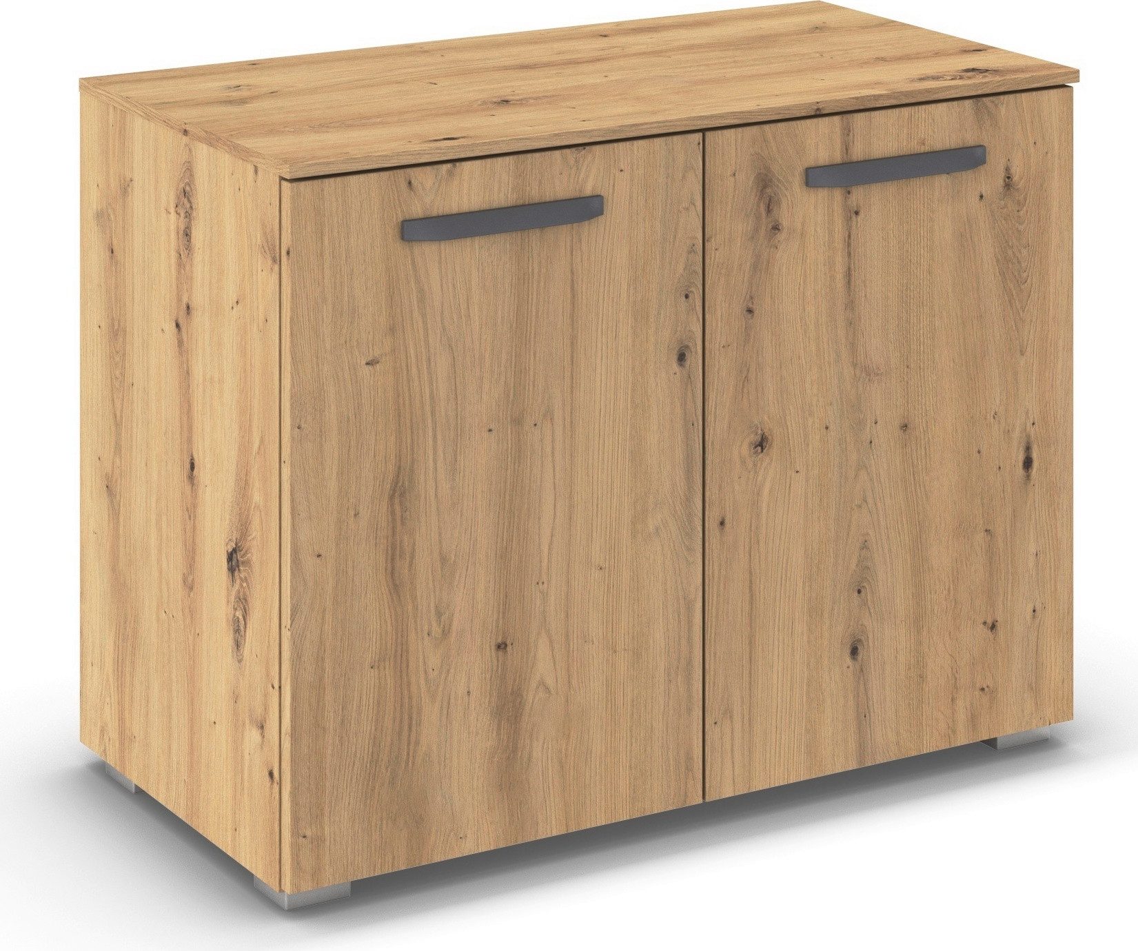 rauch Sideboard Türkommode Kommode Lowboard OTELI mit Dekor- und Hochglanzfront (Breite 80 cm inkl. Soft-Close-Funktion), mit 2 Türen, Einlegeboden variabel einsetzbar MADE IN GERMANY