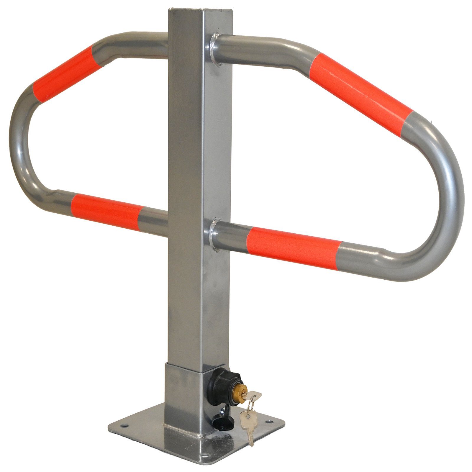 TRUTZHOLM Absperrpfosten Parkplatzsperre 47 x 73 cm Metall grau abschließ- und klappbar Poller (Stück, 1-tlg), 2 Schlüssel,47x73cm,Grundplatte:18x18cm,4kg