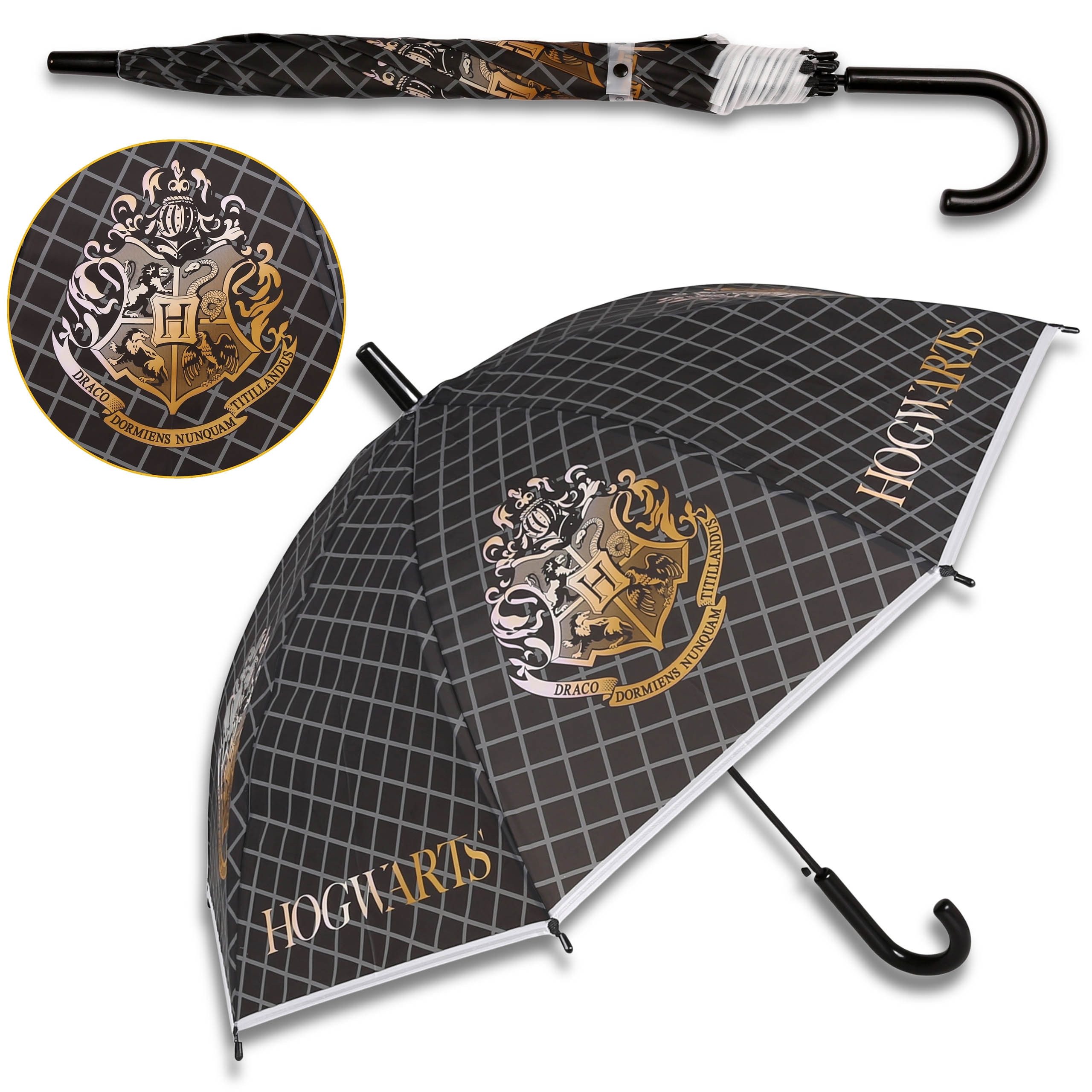 Sarcia.eu Taschenregenschirm Harry Potter Hogwarts Schwarzer klappbarer Automatikschirm, für Jungen